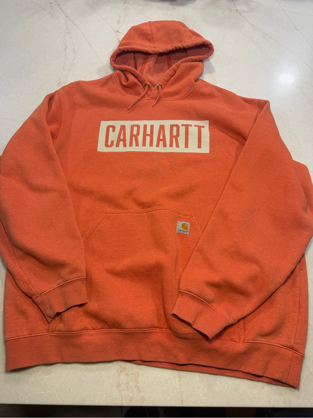 Carhartt Mens Loose Fit Hoodie Orange Size 2XL